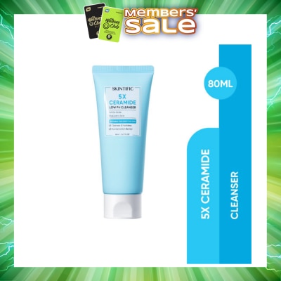 SKINTIFIC - 5X Ceramide Low pH Cleanser (Suitable For Sensitive Skin, To Cleanses & Hydrates & Maintains Skin Barrier) 80ml