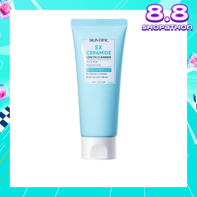 SKINTIFIC 5X Ceramide Low pH Cleanser (Suitable For Sensitive Skin, To Cleanses & Hydrates & Maintains Skin Barrier) 80ml
