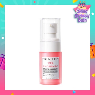 SKINTIFIC 10% Niacinamide Brightening Serum (To Fades Dark Spots & Blemishes, Smooths & Evens Skin Tone) 20ml