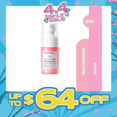 SKINTIFIC - 10% Niacinamide Brightening Serum (To Fades Dark Spots & Blemishes, Smooths & Evens Skin Tone) 20ml