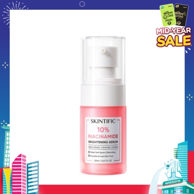 SKINTIFIC 10% Niacinamide Brightening Serum (To Fades Dark Spots & Blemishes, Smooths & Evens Skin Tone) 20ml