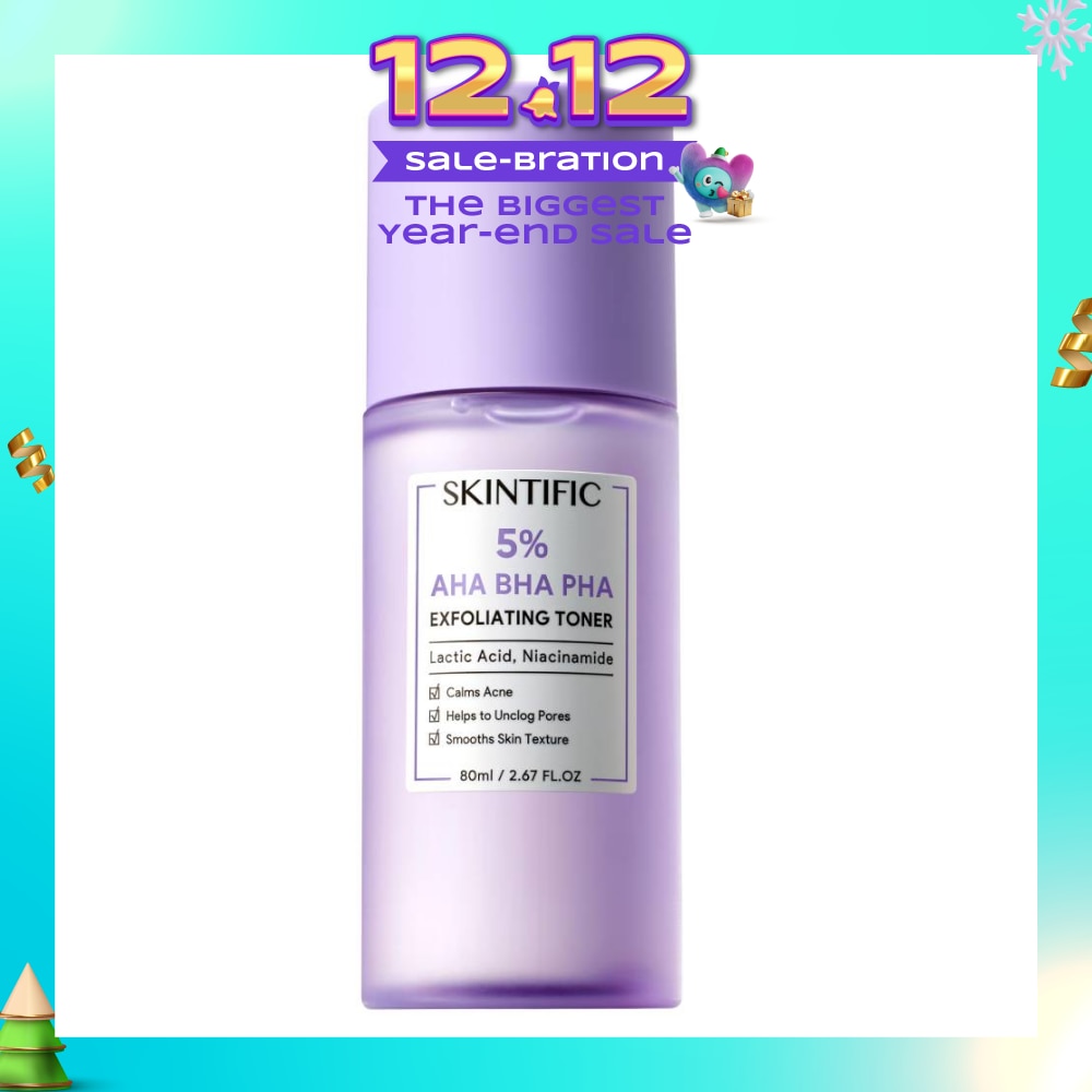 5% AHA BHA PHA Exfoliating Toner (To Calms Acne, Helps Unclog Pores & Smooths Skin Texture) 80ml (Expiry: Aug`2026)