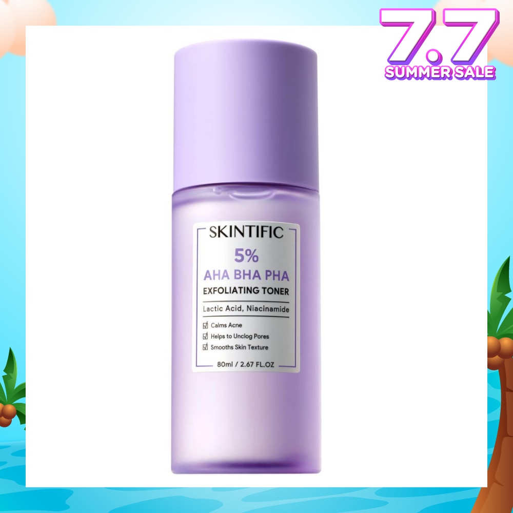 5% AHA BHA PHA Exfoliating Toner (To Calms Acne, Helps Unclog Pores & Smooths Skin Texture) 80ml