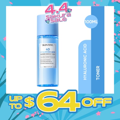 SKINTIFIC - 4D Hyaluronic Acid Barrier Essence Toner (For Intensive Hydration, Maintains Skin Barrier, Calms & Soothes The Skin) 100ml