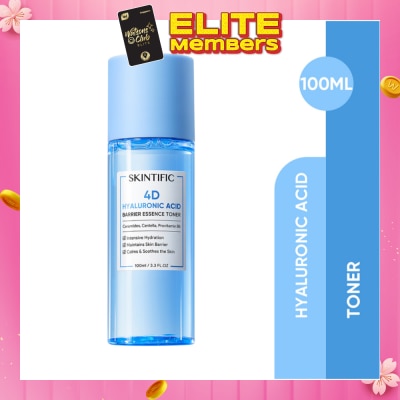 SKINTIFIC 4D Hyaluronic Acid Barrier Essence Toner (For Intensive Hydration, Maintains Skin Barrier, Calms & Soothes The Skin) 100ml