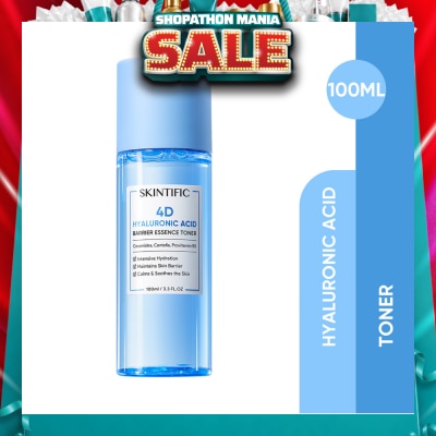SKINTIFIC - 4D Hyaluronic Acid Barrier Essence Toner (For Intensive Hydration, Maintains Skin Barrier, Calms & Soothes The Skin) 100ml