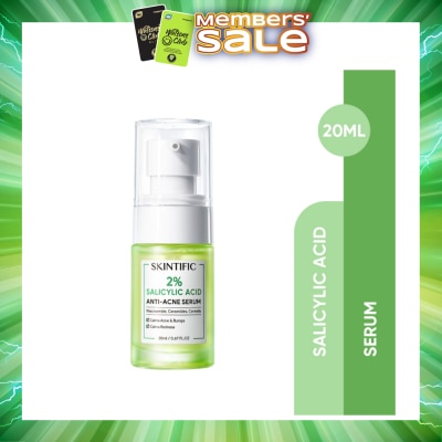 SKINTIFIC - 2% Salicylic Acid Anti Acne Serum (For Eliminates Acne & Bumps, Prevents Acne Scars, Reduces Redness & Dark Spots) 20ml