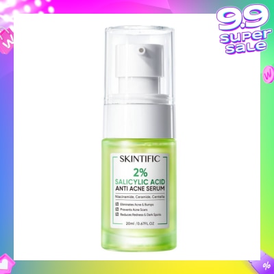 SKINTIFIC 2% Salicylic Acid Anti Acne Serum (For Eliminates Acne & Bumps, Prevents Acne Scars, Reduces Redness & Dark Spots) 20ml