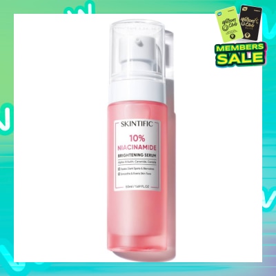 SKINTIFIC 10% Niacinamide Brightening Serum (For Fades Dark Spots & Blemishes, Smooths & Evens Skin Tone) 50ml