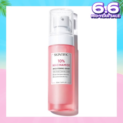 SKINTIFIC 10% Niacinamide Brightening Serum (For Fades Dark Spots & Blemishes, Smooths & Evens Skin Tone) 50ml
