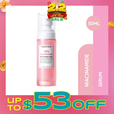 SKINTIFIC 10% Niacinamide Brightening Serum (For Fades Dark Spots & Blemishes, Smooths & Evens Skin Tone) 50ml