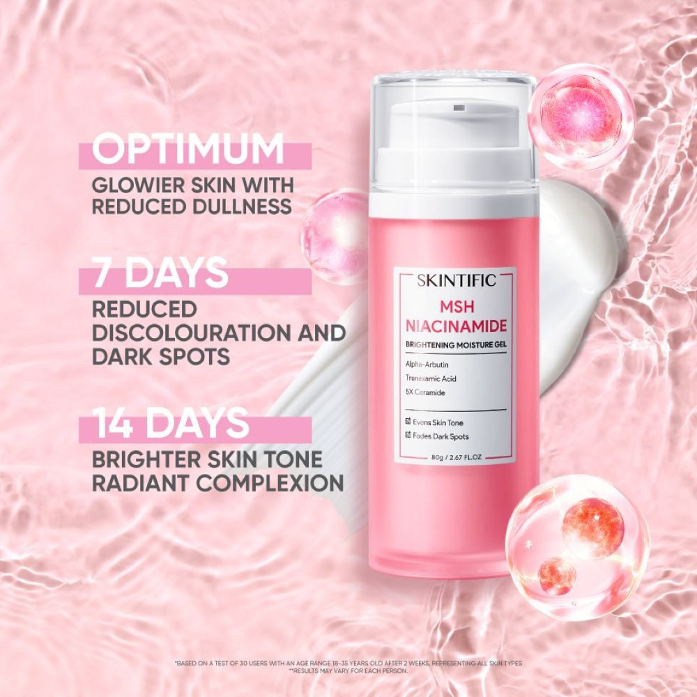 MSH Niacinamide Brightening Moisture Gel (For Evens Skin Tone & Fades Dark Spots) 80ml