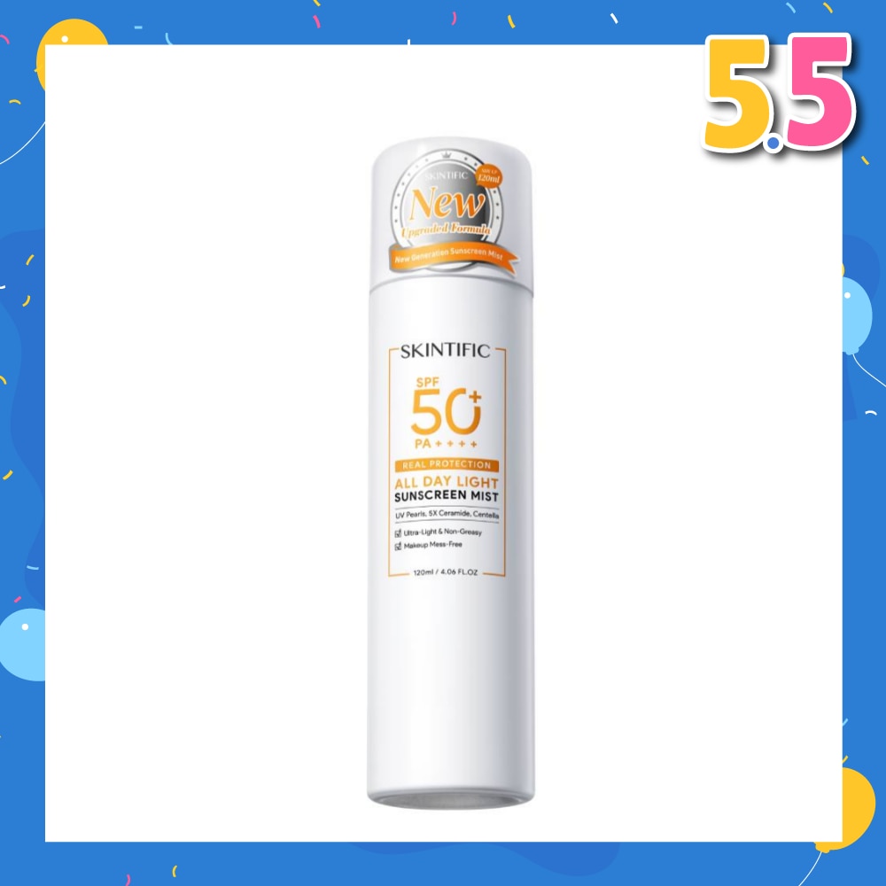All Day Light Sunscreen Mist SPF 50+ PA++++ (Ultra-Light, Non-Greasy & Makeup Mess-Free) 120ml