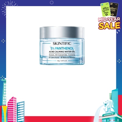SKINTIFIC 5% Panthenol Acne Calming Water Gel (To Calms Acne & Reduce Redness) 45g