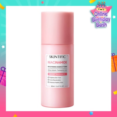 SKINTIFIC Niacinamide Brightening Essence Toner (To Brightens Skin Tone, Evens Discoloration & Enhances Healthy Glow) 80ml