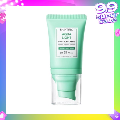 SKINTIFIC Aqua Light Daily Sunscreen SPF 35 PA+++ (Suitable For Acne Prone Skin & Greasy) 30g