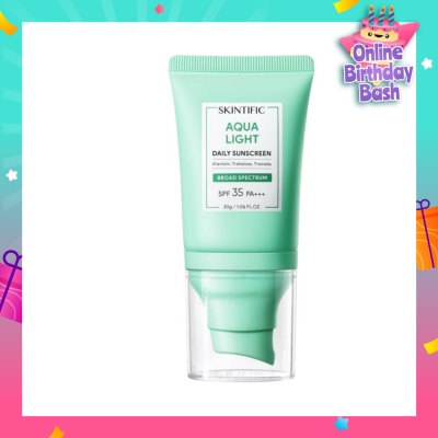 SKINTIFIC Aqua Light Daily Sunscreen SPF 35 PA+++ (Suitable For Acne Prone Skin & Greasy) 30g