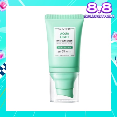 SKINTIFIC Aqua Light Daily Sunscreen SPF 35 PA+++ (Suitable For Acne Prone Skin & Greasy) 30g