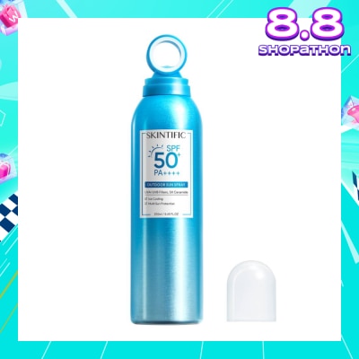 SKINTIFIC Outdoor Sunscreen Spray SPF 50+ PA++++ (Ice Cooling & Multi Sun Protection) 250ml
