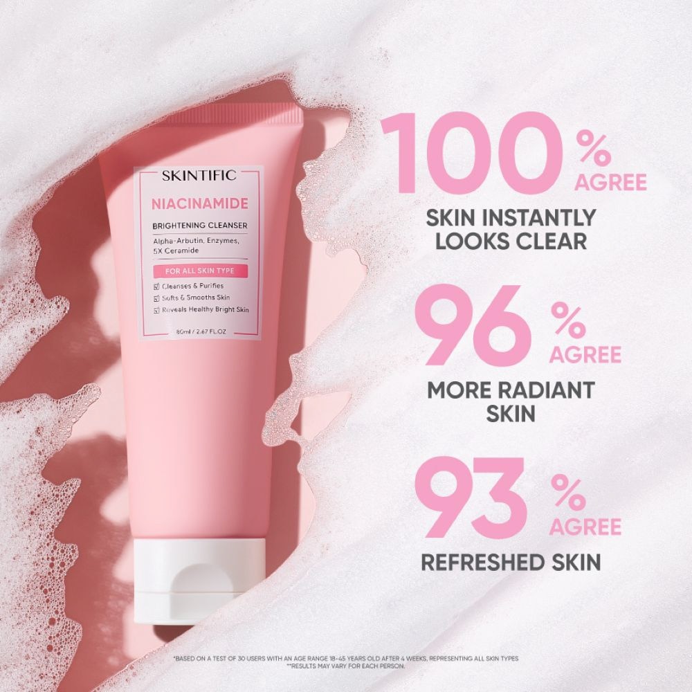 Niacinamide Brightening Cleanser (For Cleanses & Purifies, Softs, Smooths Skin & Reveals Healthy Bright Skin) 80ml