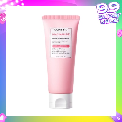 SKINTIFIC Niacinamide Brightening Cleanser (For Cleanses & Purifies, Softs, Smooths Skin & Reveals Healthy Bright Skin) 80ml