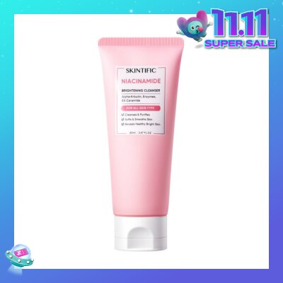 SKINTIFIC Niacinamide Brightening Cleanser (For Cleanses & Purifies, Softs, Smooths Skin & Reveals Healthy Bright Skin) 80ml