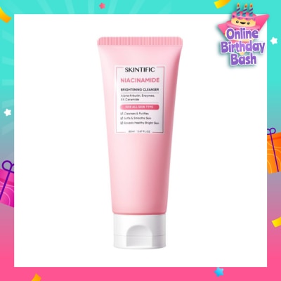 SKINTIFIC Niacinamide Brightening Cleanser (For Cleanses & Purifies, Softs, Smooths Skin & Reveals Healthy Bright Skin) 80ml