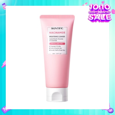 SKINTIFIC Niacinamide Brightening Cleanser (For Cleanses & Purifies, Softs, Smooths Skin & Reveals Healthy Bright Skin) 80ml