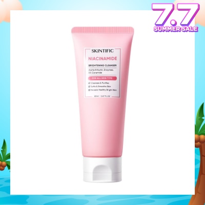 SKINTIFIC Niacinamide Brightening Cleanser (For Cleanses & Purifies, Softs, Smooths Skin & Reveals Healthy Bright Skin) 80ml