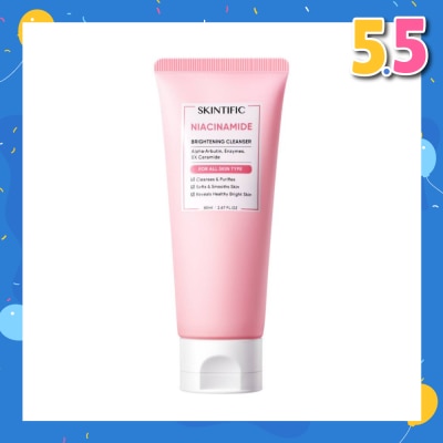 SKINTIFIC Niacinamide Brightening Cleanser (For Cleanses & Purifies, Softs, Smooths Skin & Reveals Healthy Bright Skin) 80ml