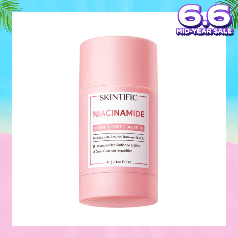 Niacinamide Bright Boost Clay Stick (To Enhances Skin Radiance & Glow, Deep Cleanses Impurities) 40g