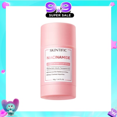 SKINTIFIC - Niacinamide Bright Boost Clay Stick (To Enhances Skin Radiance & Glow, Deep Cleanses Impurities) 40g image
