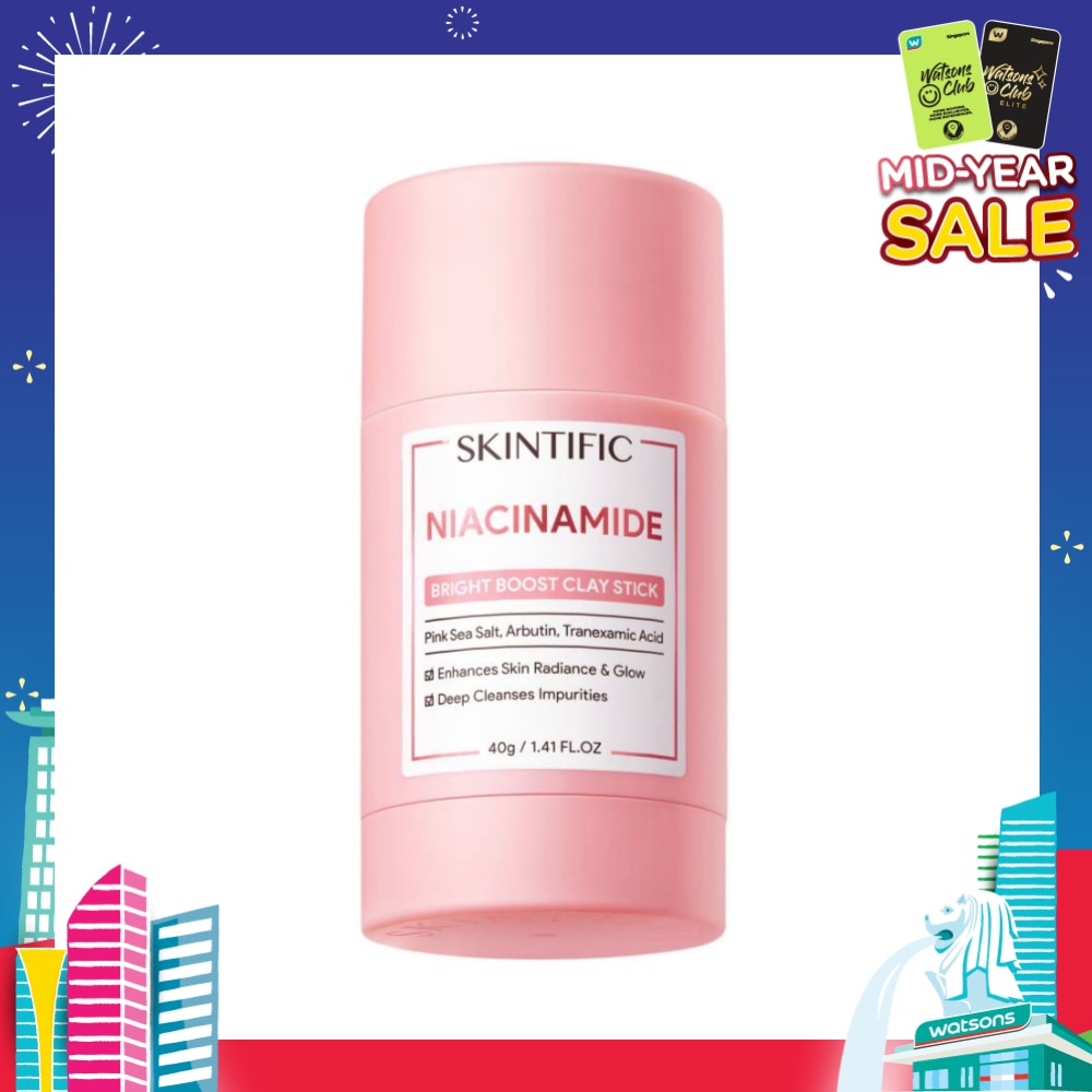 Niacinamide Bright Boost Clay Stick (To Enhances Skin Radiance & Glow, Deep Cleanses Impurities) 40g