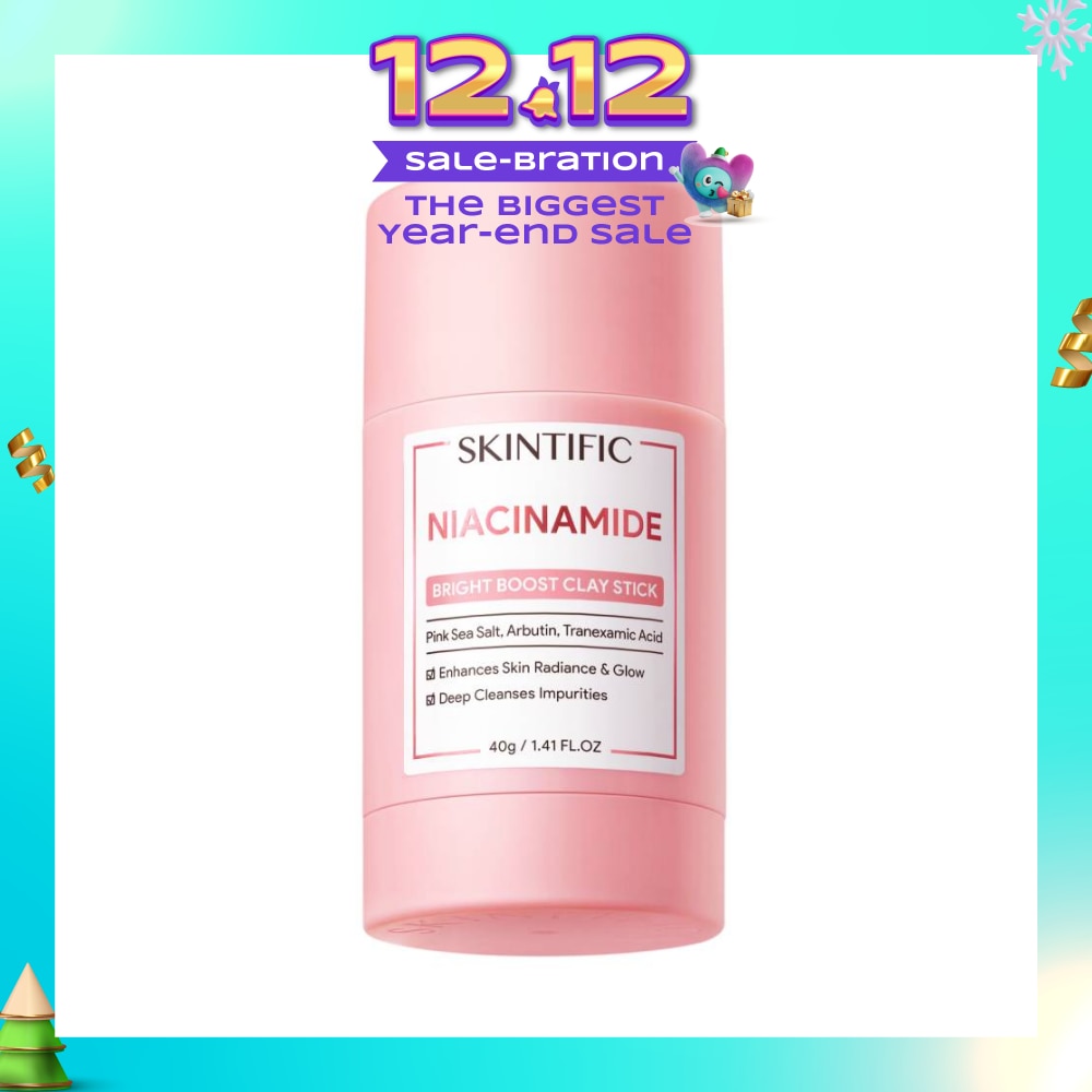 Niacinamide Bright Boost Clay Stick (To Enhances Skin Radiance & Glow, Deep Cleanses Impurities) 40g