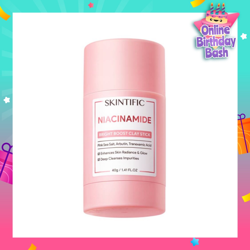 Niacinamide Bright Boost Clay Stick (To Enhances Skin Radiance & Glow, Deep Cleanses Impurities) 40g