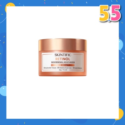 SKINTIFIC Retinol Skin Renewal Moisturizer (To Smooth Skin Texture, Intensive Acne Care & Boosts Radiance) 30g