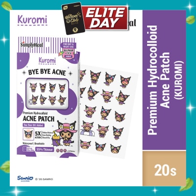 SIMPLYHEAL Toasty Kuromi Day & Night Premium Hydrocolloid Acne Patch 20s image