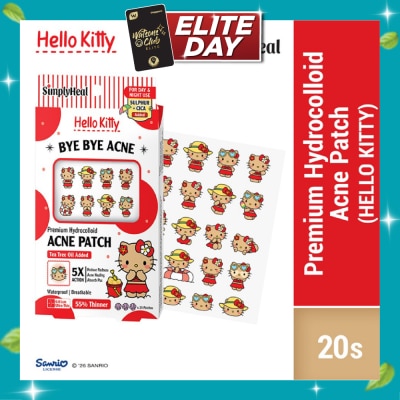 SIMPLYHEAL Toasty Hello Kitty Day & Night Premium Hydrocolloid Acne Patch 20s image