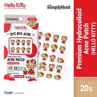 SIMPLYHEAL - Toasty Hello Kitty Day & Night Premium Hydrocolloid Acne Patch 20s image