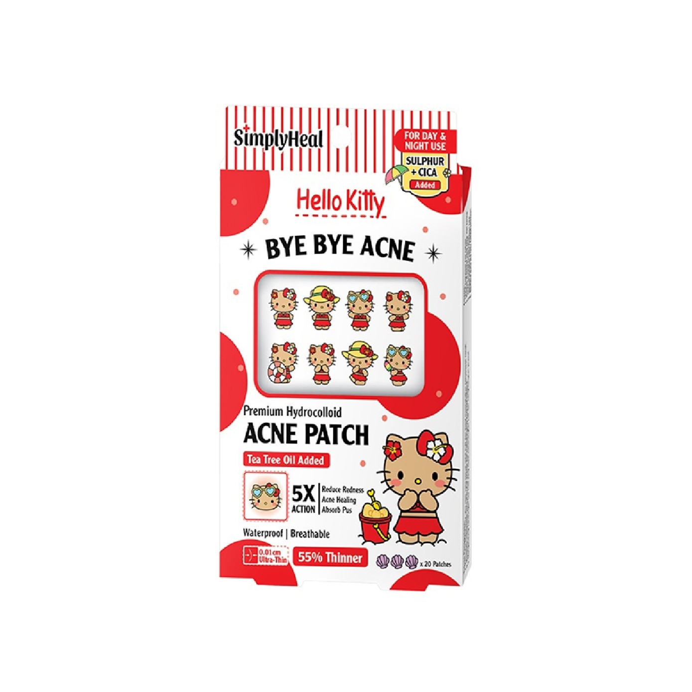 Toasty Hello Kitty Day & Night Premium Hydrocolloid Acne Patch 20s image