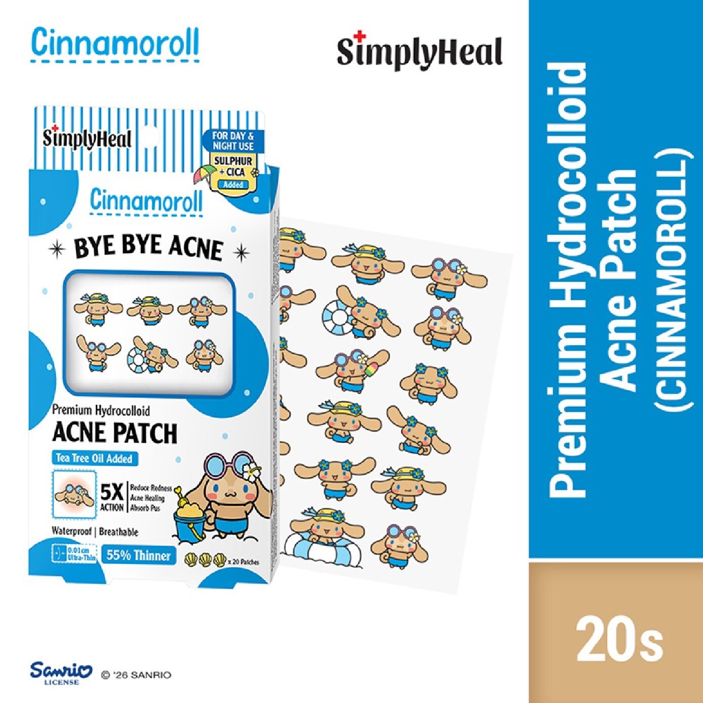 Toasty Cinnamoroll Day & Night Premium Hydrocolloid Acne Patch 20s image