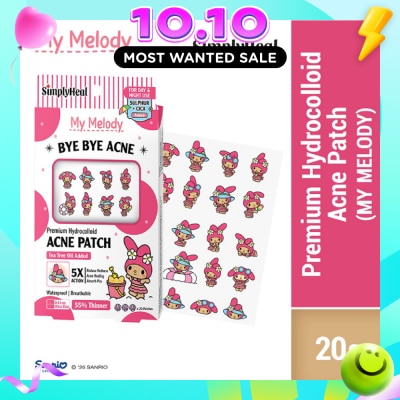 SIMPLYHEAL Toasty My Melody Day & Night Premium Hydrocolloid Acne Patch 20s image