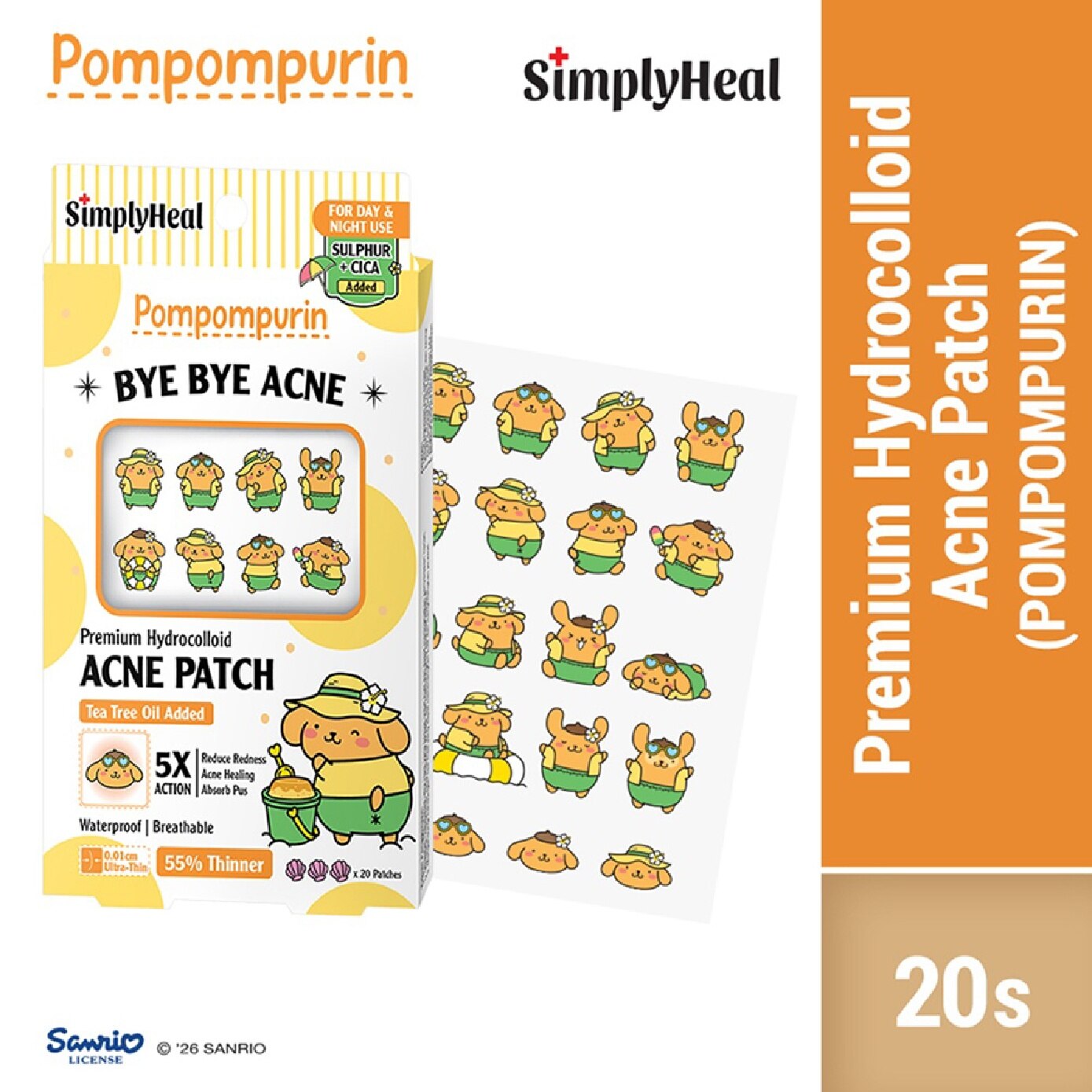 Toasty Pompompurin Day & Night Premium Hydrocolloid Acne Patch 20s image