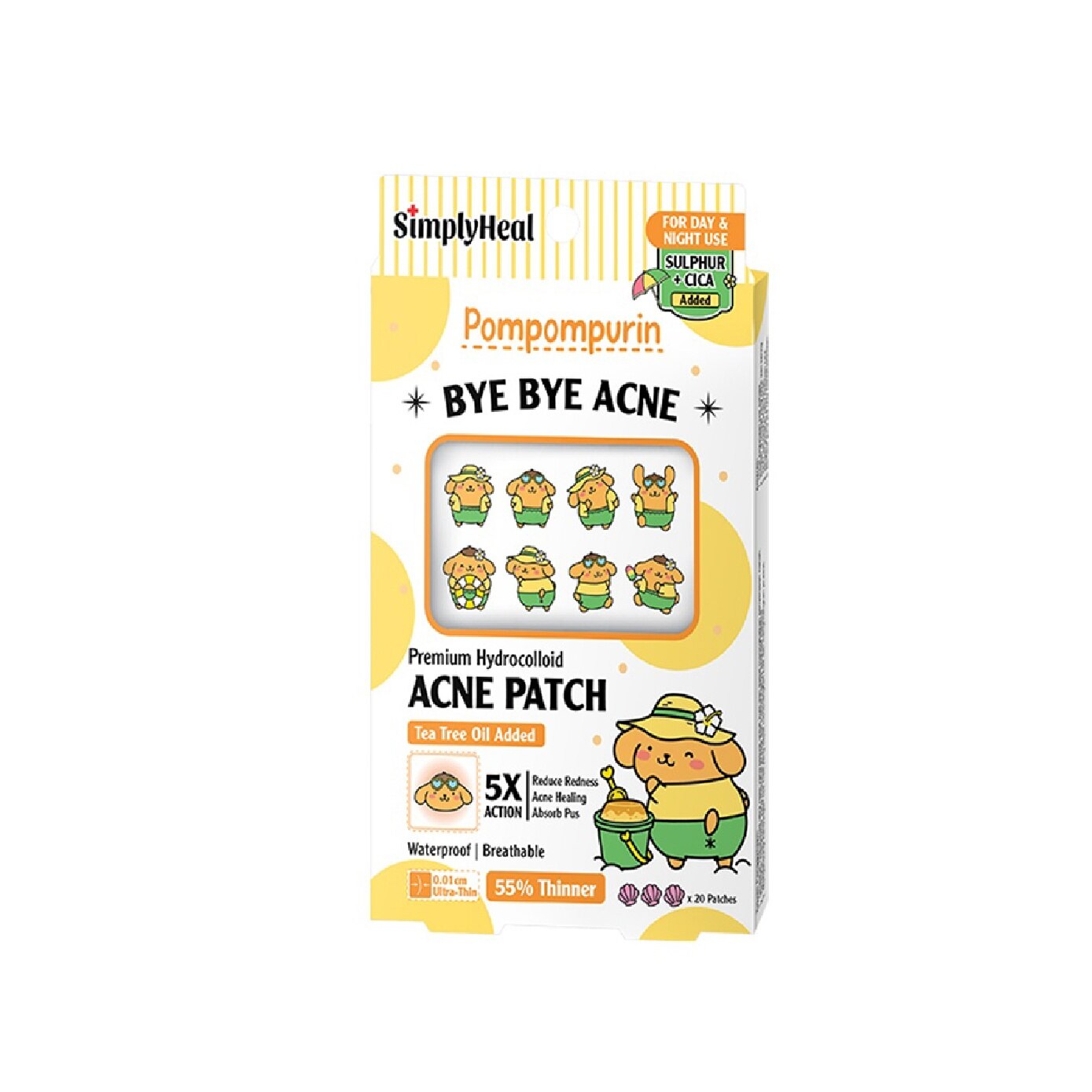 Toasty Pompompurin Day & Night Premium Hydrocolloid Acne Patch 20s image