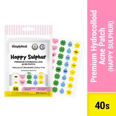 SIMPLYHEAL - Happy Sulphur Day & Night Premium Hydrocolloid Acne Patch 40s image