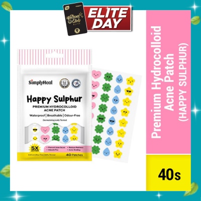 SIMPLYHEAL Happy Sulphur Day & Night Premium Hydrocolloid Acne Patch 40s image