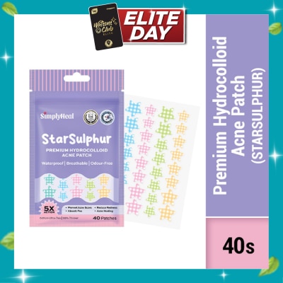 SIMPLYHEAL Star Sulphur Day & Night Premium Hydrocolloid Acne Patch 40s image