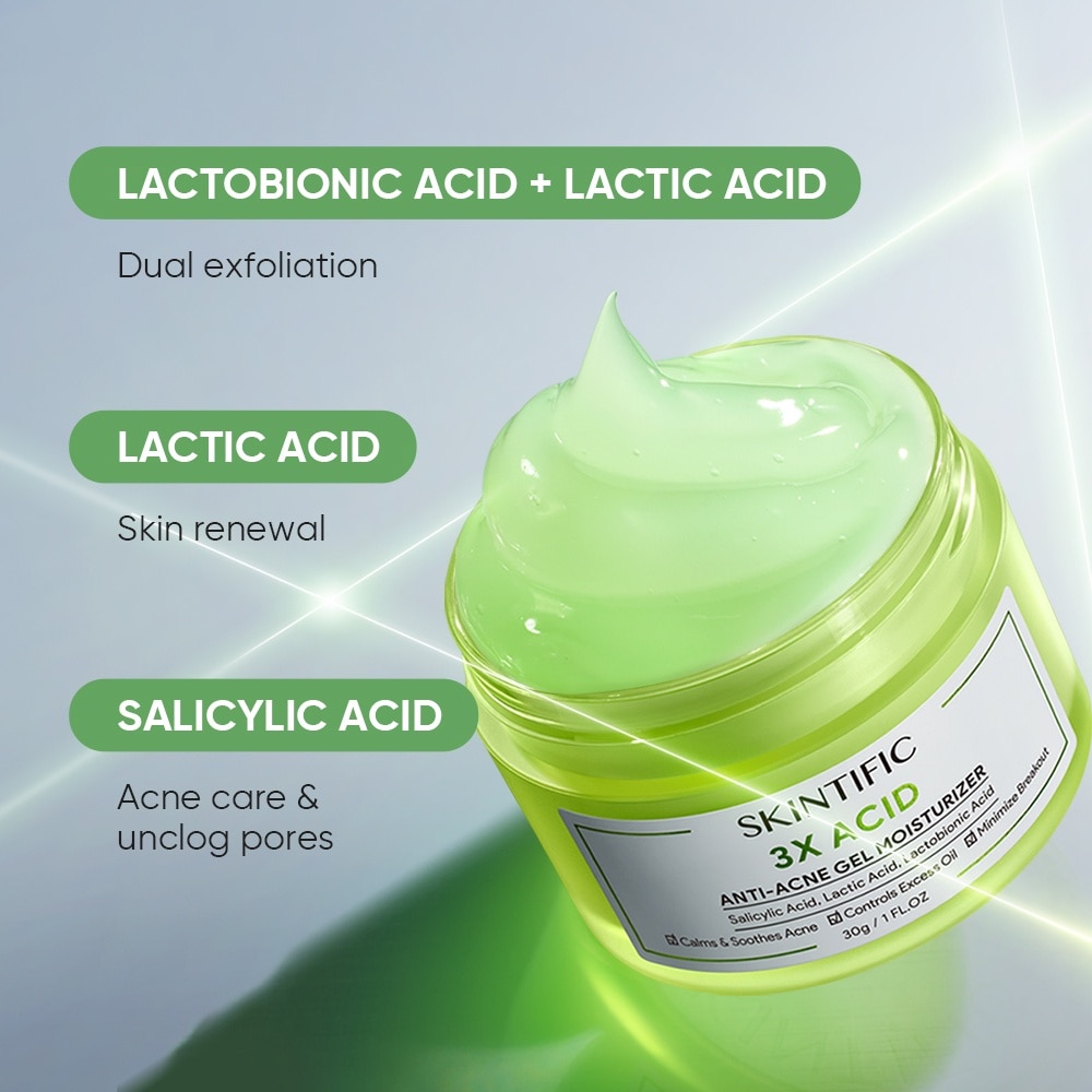 3X Acid Acne-Care Gel Moisturizer (To Calms, Soothes Acne, Controls Excess Oil & Minimize Breakout) 30g