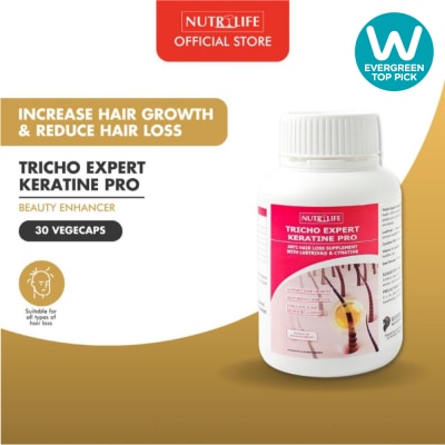 NUTRILIFE Tricho Expert Keratine Pro Anti Hair Loss Supplement Vegetarian Capsule 30s image