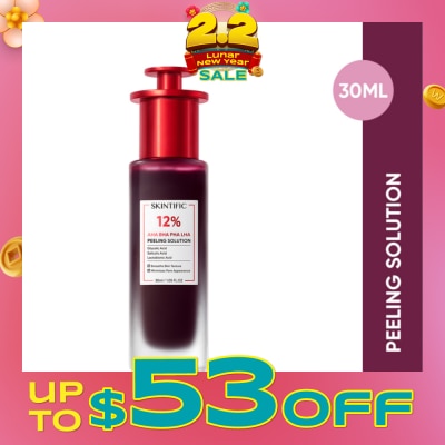 SKINTIFIC AHA BHA PHA LHA Peeling Solution (To Smooths Skin Texture & Minimize Pore Appearance) 30ml